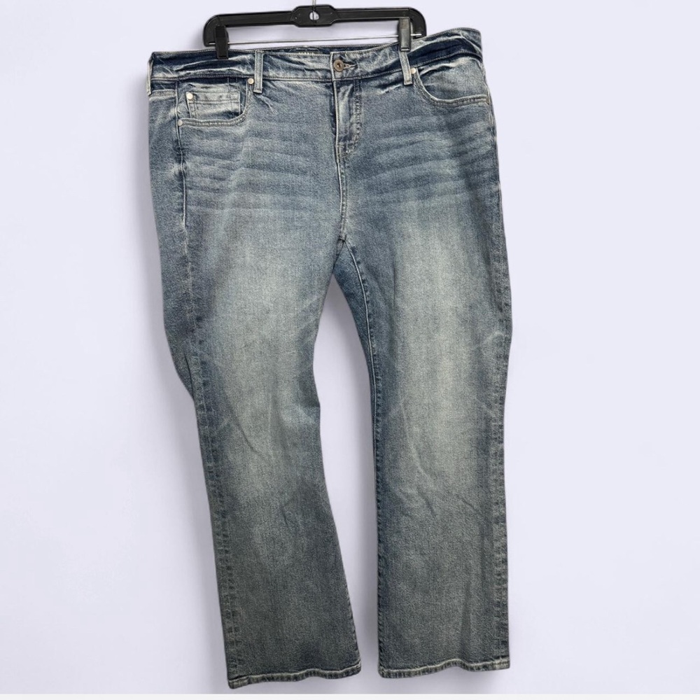 Torrid Size 18R Mid Rise Slim‎ Boot Acid Wash Denim Jeans Y2K Retro Curve Casual